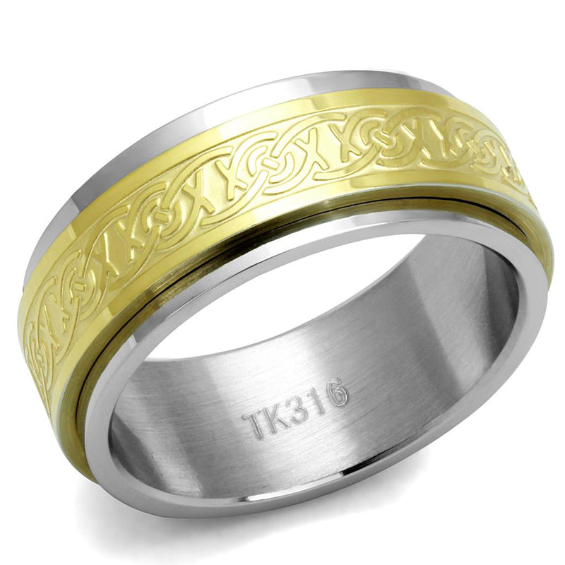 Celtic Two-Tone IP Gold ( Ion Plating) Stainless Ring