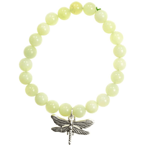 New Jade Serenity Dragonfly silver tone bracelet
